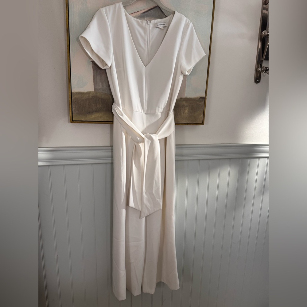 CLUB MONACO Sannah White Tie Front Jumpsuit Size 4 - Picture 3 of 7